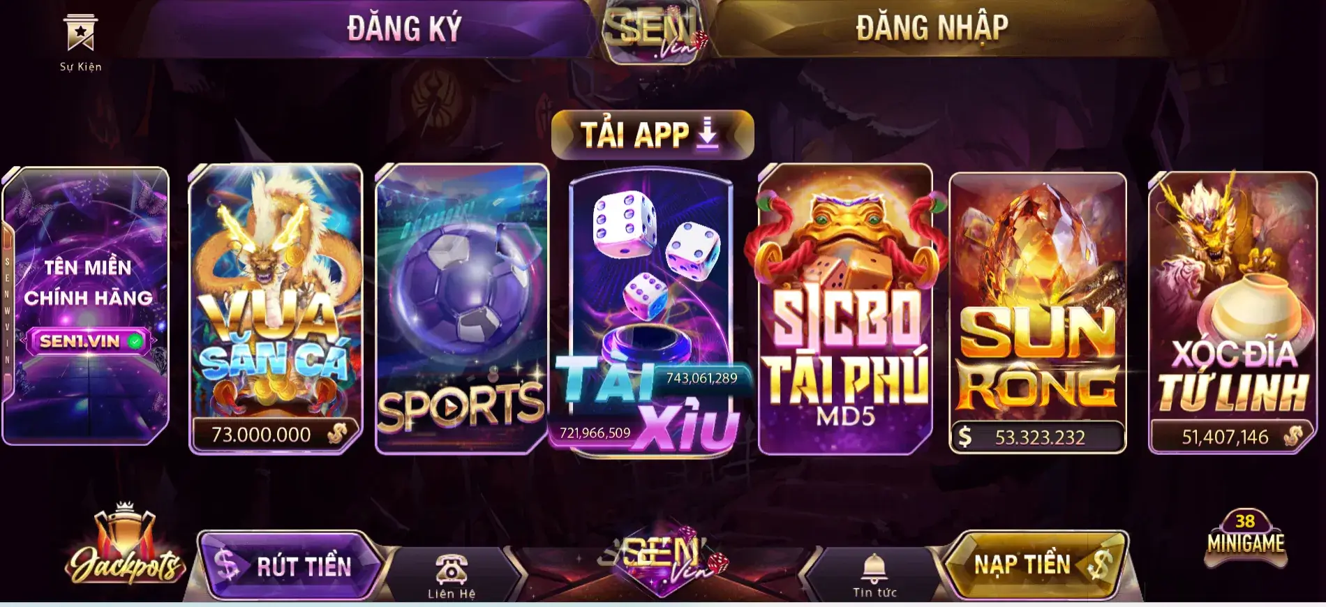 Giao diện trong game sen